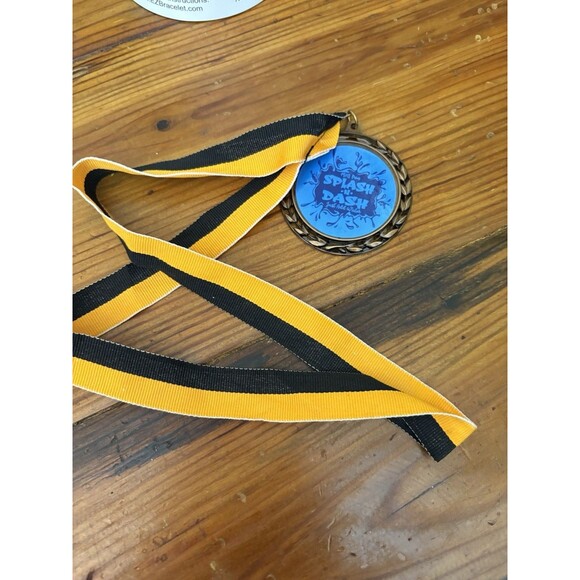 Splash N Dash Bronze Metal Award Yellow Black Ribbon Crown - Picture 2 of 4